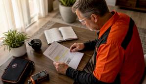 Licensed inspector reviewing termite inspection report