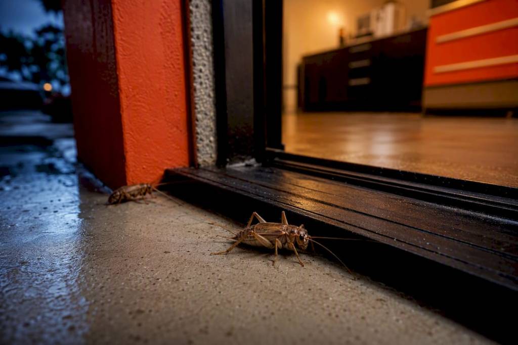 House cricket near an Arizona garage threshold